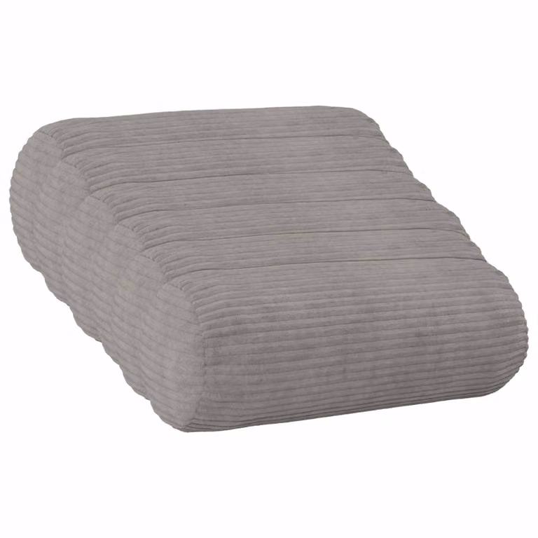 Set di 6 federe vidaXL HEERLEN in velluto a coste grigio chiaro, forma ovale, Ø 15 x 40 cm