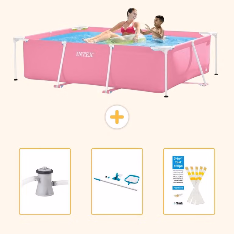 Piscina fuori terra rettangolare - 220x150x60 cm - 4 pezzi - Modello SCB82