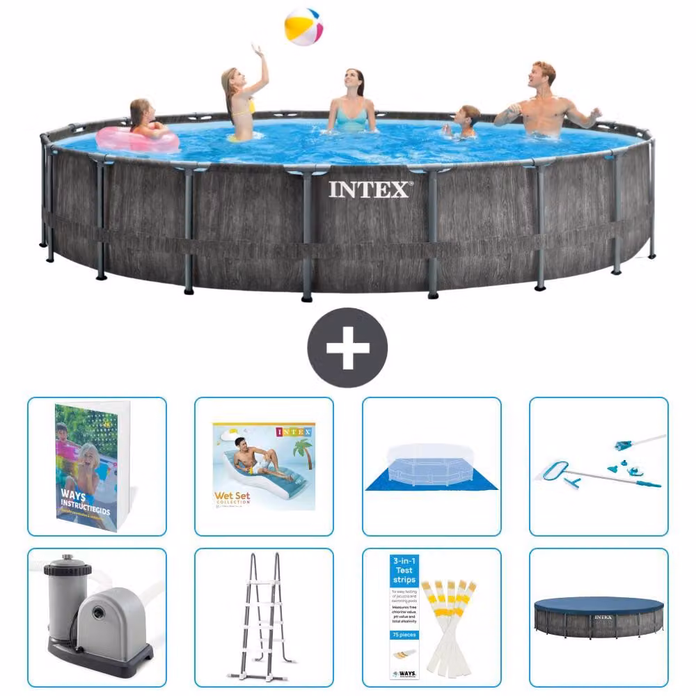 Struttura per piscina a forma di prisma - 549x122 cm - composta da 7 elementi - modello S618