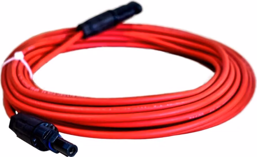 20m cavo di prolunga solare 4mm² con spine solari MC4 rosso