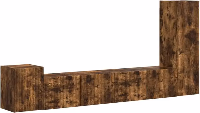 Set mobile TV 3 pz | Armadietto TV | Mobile Porta TV Rovere fum¨¦ Legno multistrato