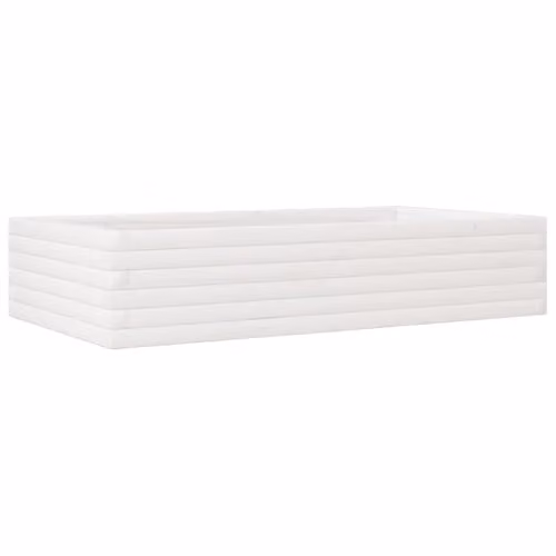 Helloshop26 Fioriera con letto rialzato per piante, fiori, terrazzo, giardino, 110 x 60 x 23 cm, legno di pino massiccio, bianco 02_0037362