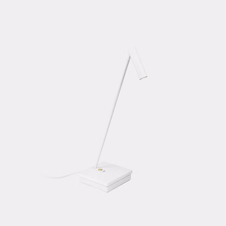 Lampada da tavolo wireless E-lamp con luce LED bianco caldo da 2700K, colore bianco