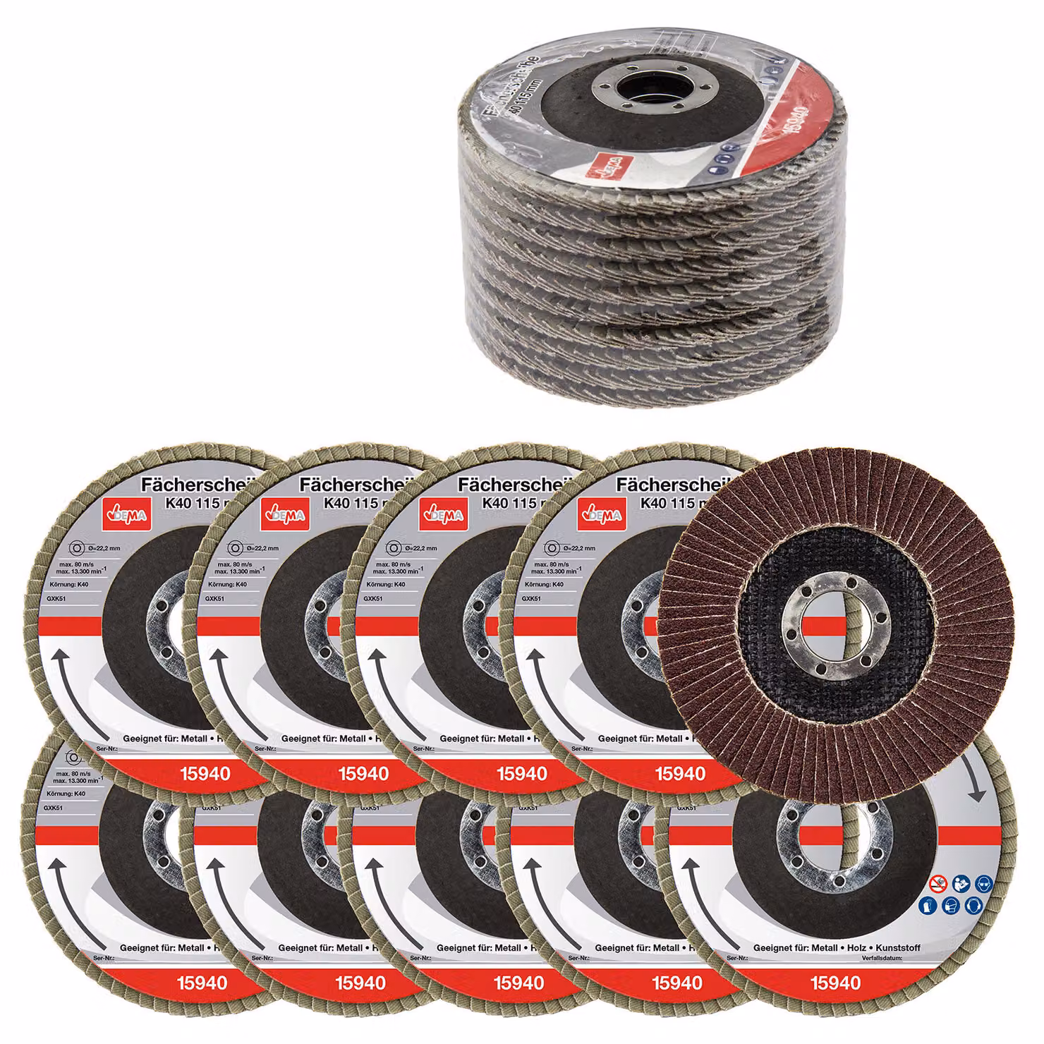 Mola a ventaglio laminata 115 mm K40, 10 pz