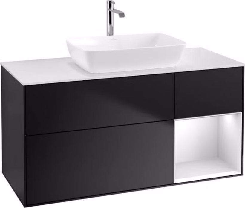 V&B mobile da parete Finion 120cm, Pl w m, Reg wh. m Lac, bla m Lac