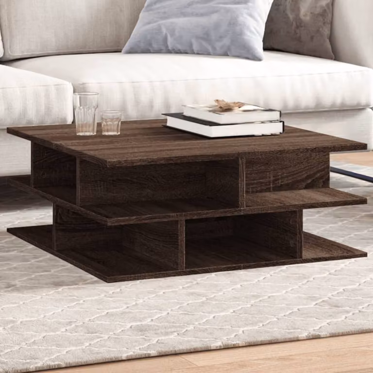 vidaXL Tavolino da Salotto Moderno in Legno Rovere Marrone L: 70 cm, P: 70 cm, H: 29 cm