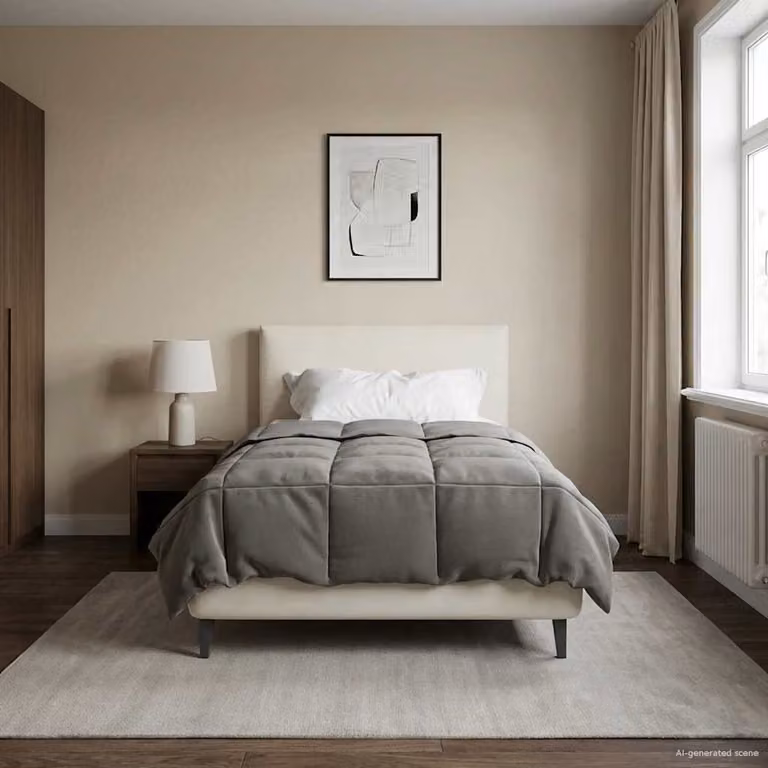 Piumone Completo Annuale vidaXL in Microfibra Reversibile e Traspirante, Grigio, L 140 x P 200 cm