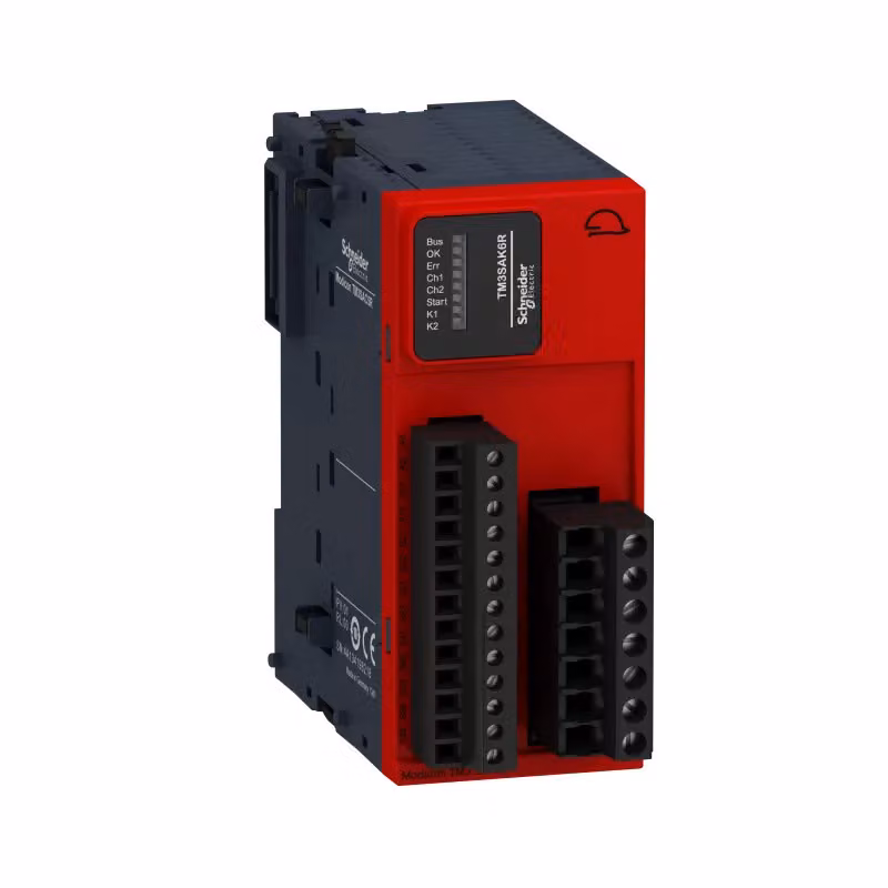 Modulo di sicurezza Schneider Electric, Modicon TM3, PLe / Cat. 4 / SIL3, 3 funzioni, 24 V CC, morsetti a vite TM3SAK6R