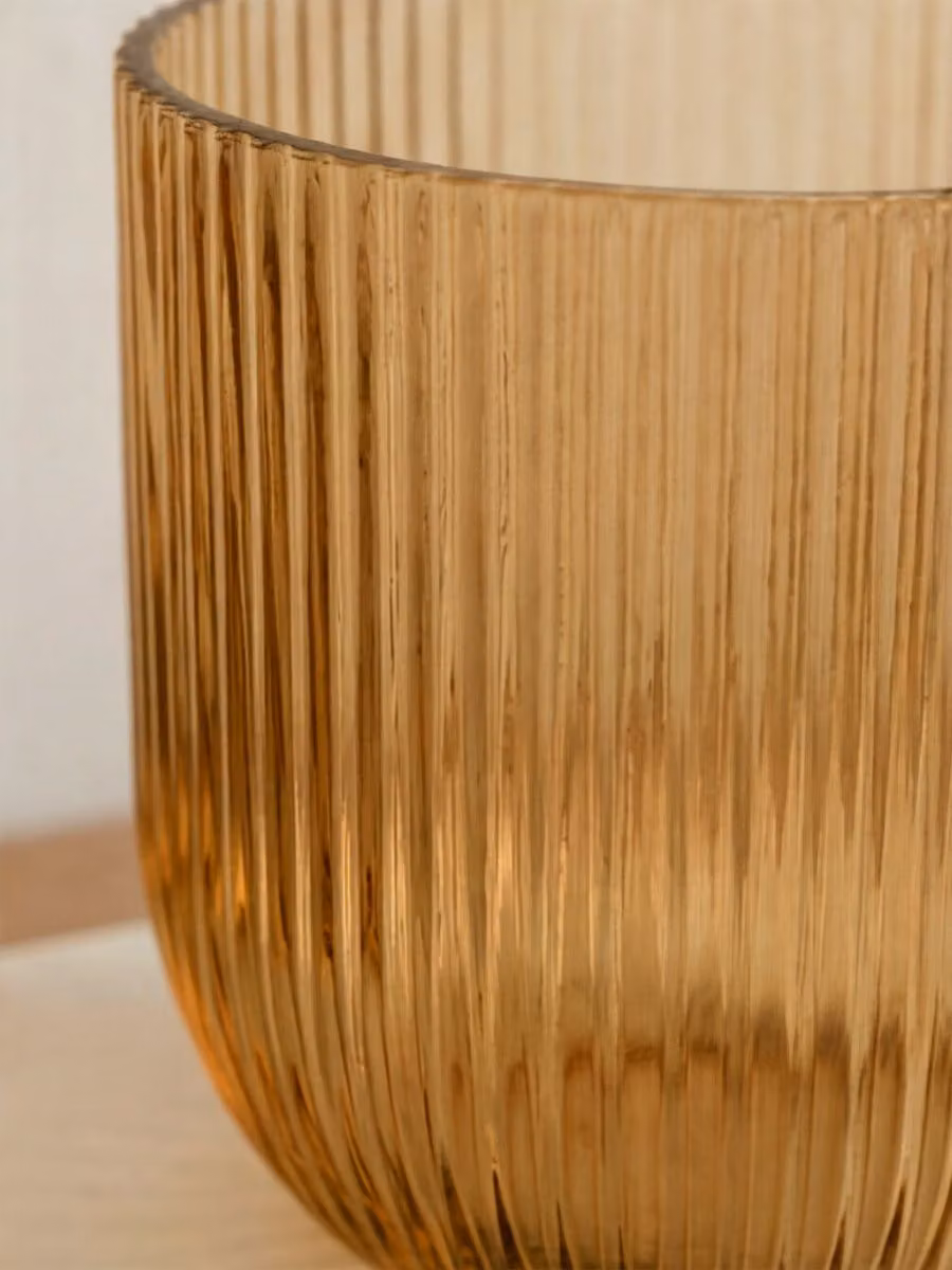 Vaso piccolo Joe marrone e trasparente in vetro Kenay Home per tavolo – 2