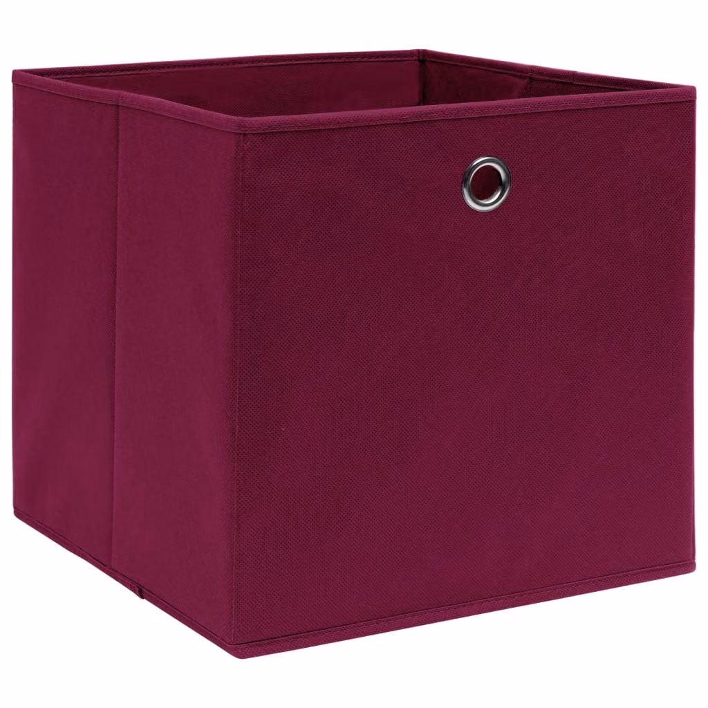 vidaXL Scatole portaoggetti 10 pz. Tessuto non tessuto 28x28x28 cm Rosso scuro