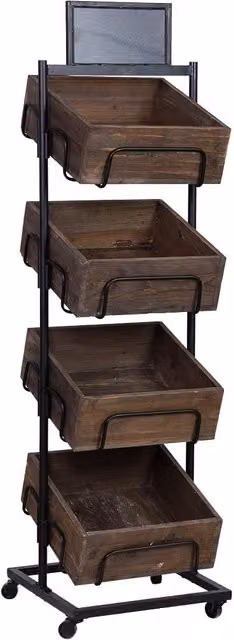 Scaffalatura in legno e metallo 50x48x168h cm