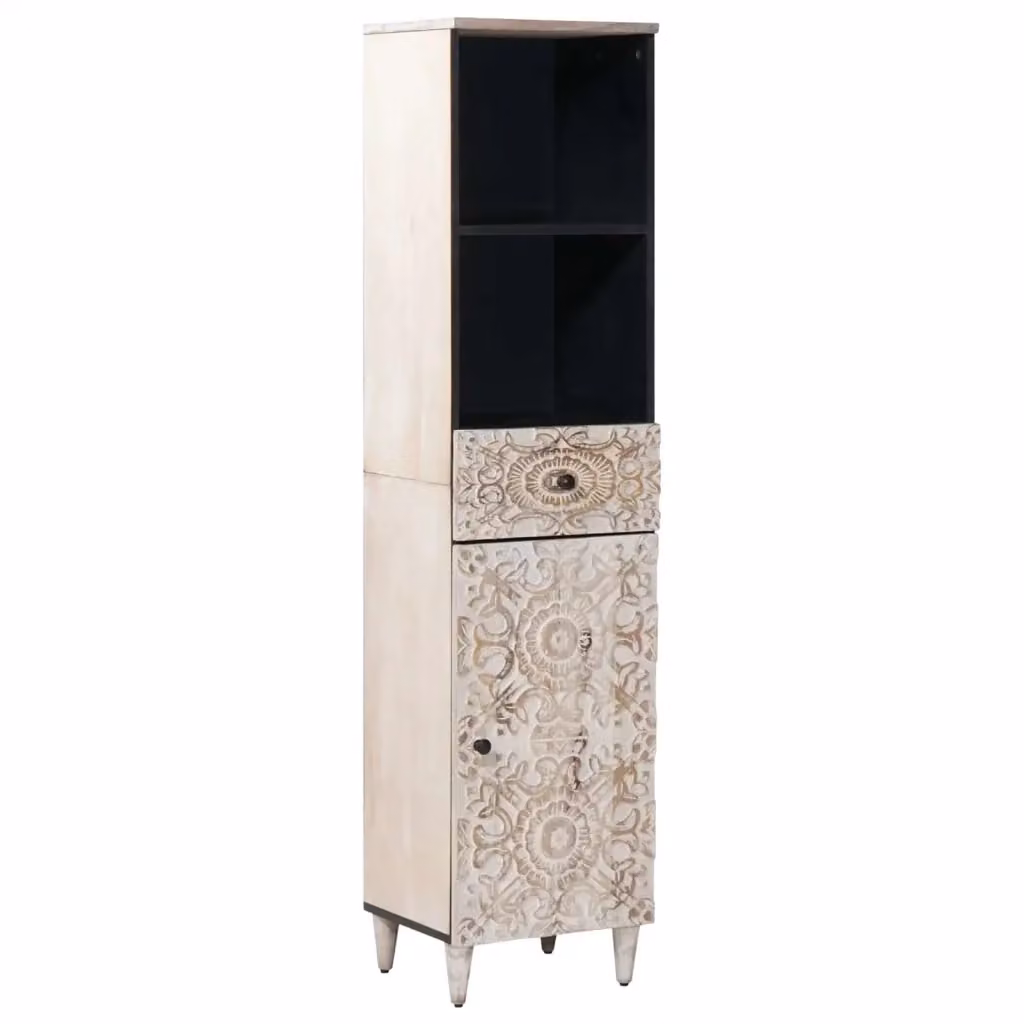 Armadio da bagno moderno DESIGN IN in legno e metallo con ante e cassetti, L: 38 cm, P: 33,5 cm, H: 160 cm – 2
