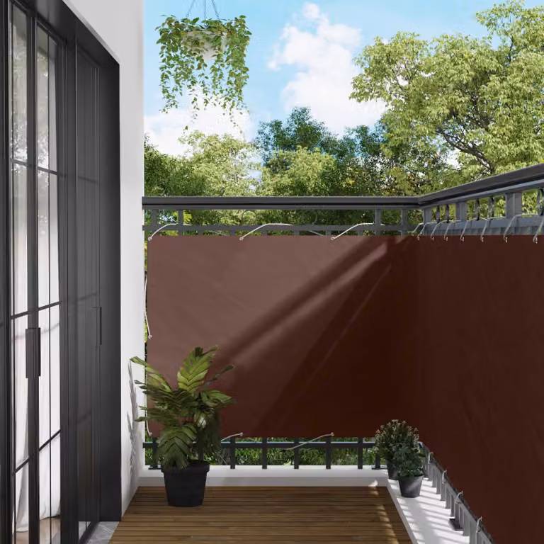 Schermo da balcone rettangolare vidaXL in tessuto Oxford marrone, L: 800 cm, H: 110 cm