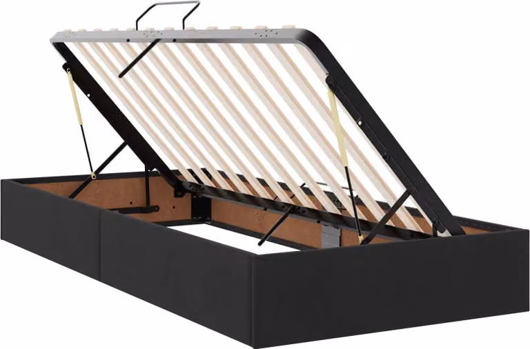 Letto ottomano con archiviazione Nero 100 x 200 cm Velluto