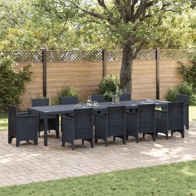 Tavolo da Giardino Antracite 350 x 100 x 74 cm polyrattan 3378524