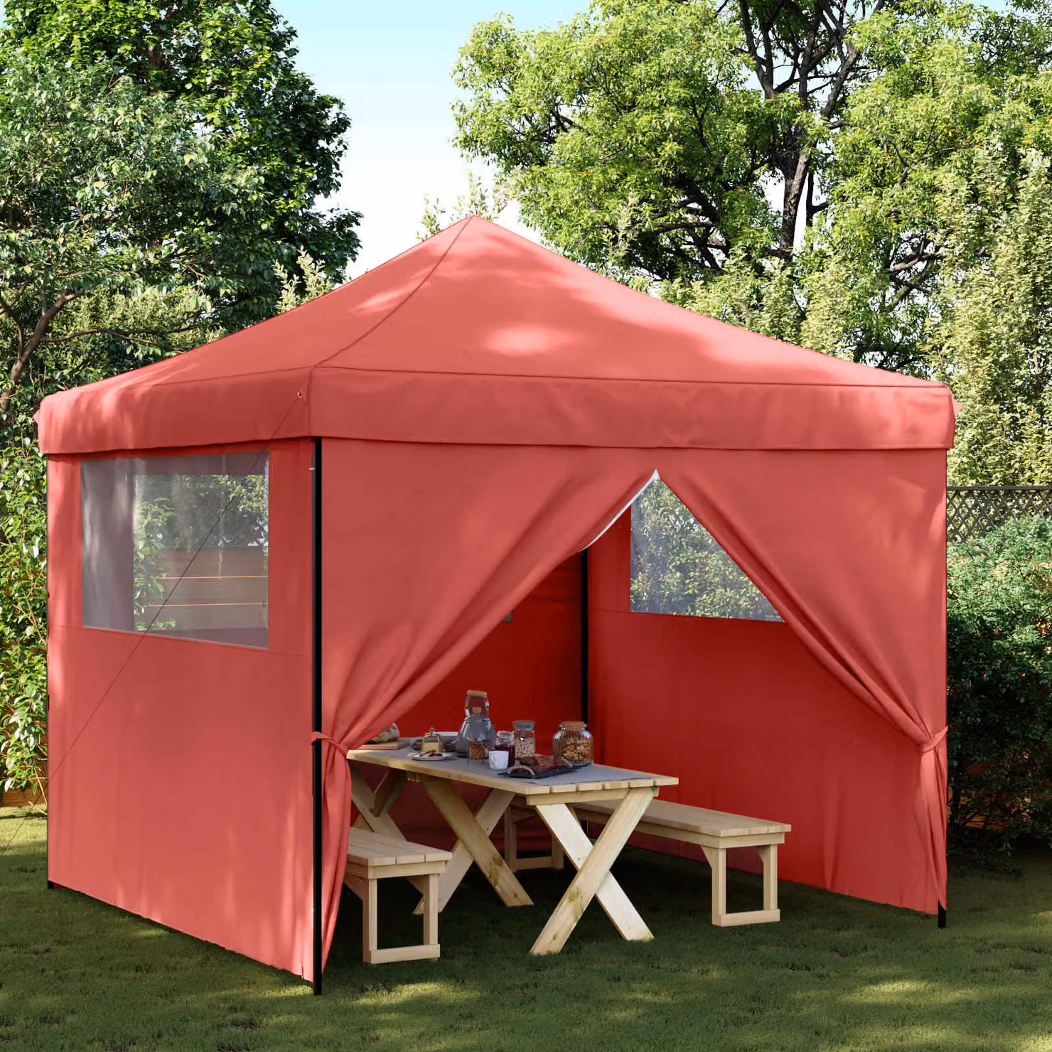 Tenda Party vidaXL in tessuto Oxford rosso L: 292 cm, P: 292 cm, H: 315 cm