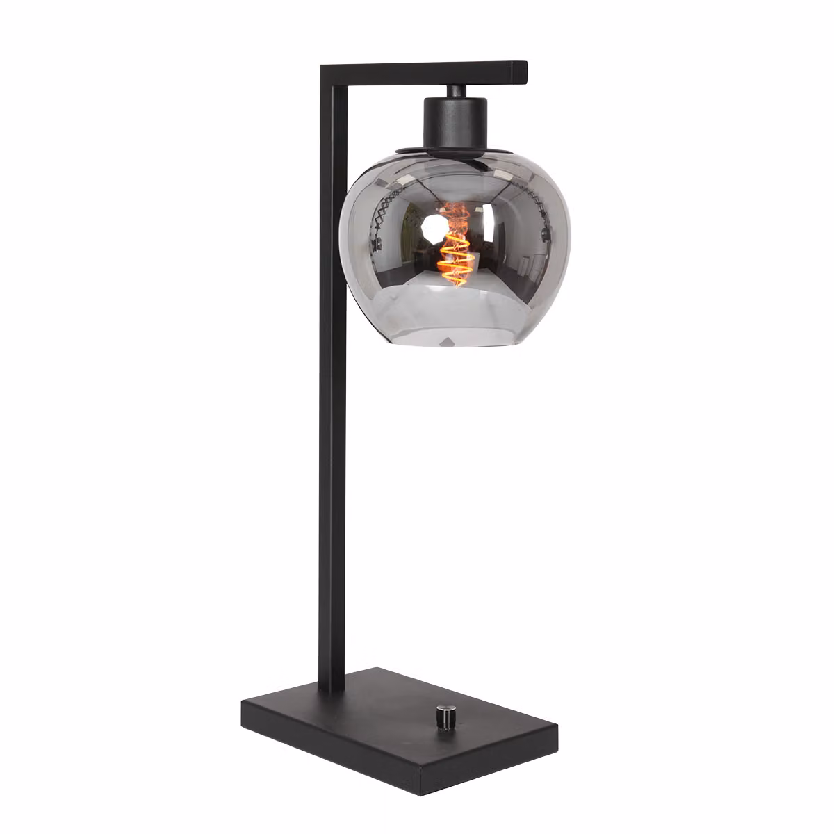 Lampada da tavolo - nero - Lotus - vetro metallo - lampada in vetro colorato - E27 - 3651ZW - Steinhauer
