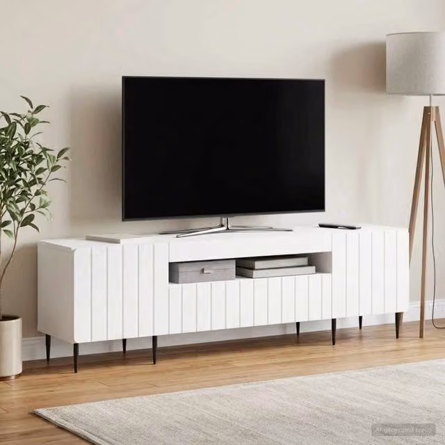 Mobile TV LED ZWOLLE 153 x 35 x 43 cm Bianco 896465
