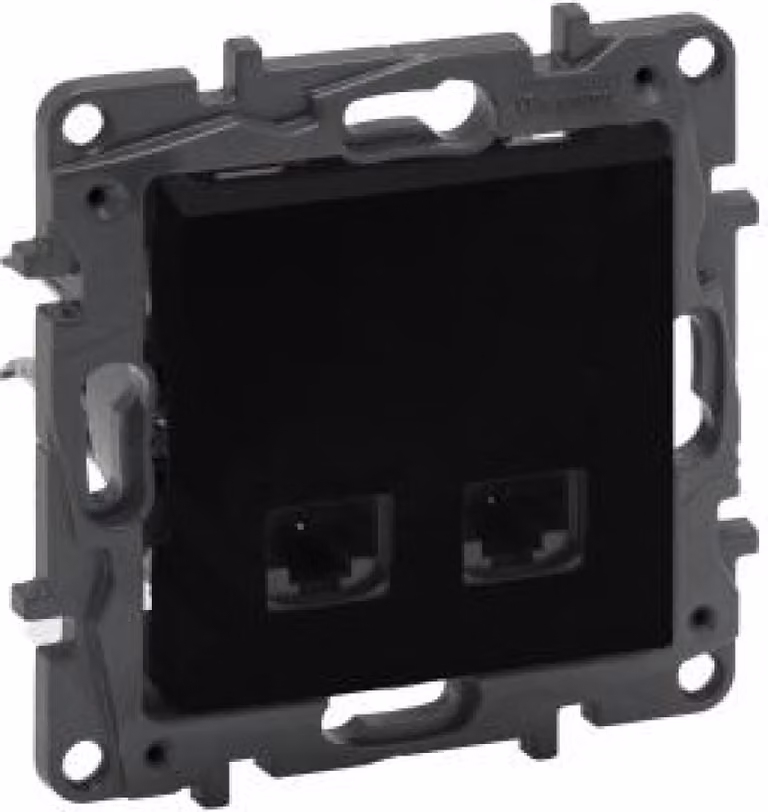 Presa per computer 2xRJ45 CAT5e FTP nero Niloe Step