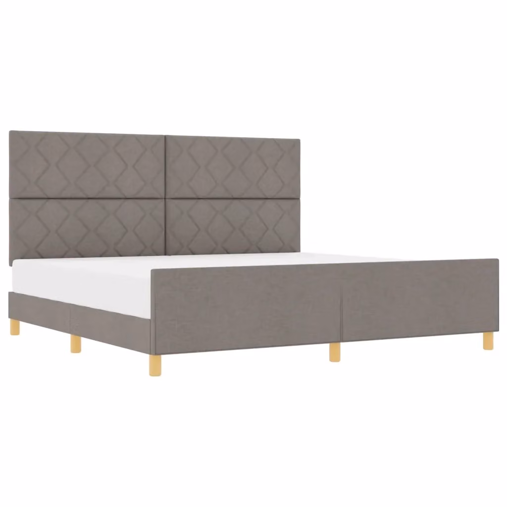 Struttura del letto con testiera Talpa vidaXL in tessuto beige o grigio L/P/H: 200 x 200 x 128 cm – 2