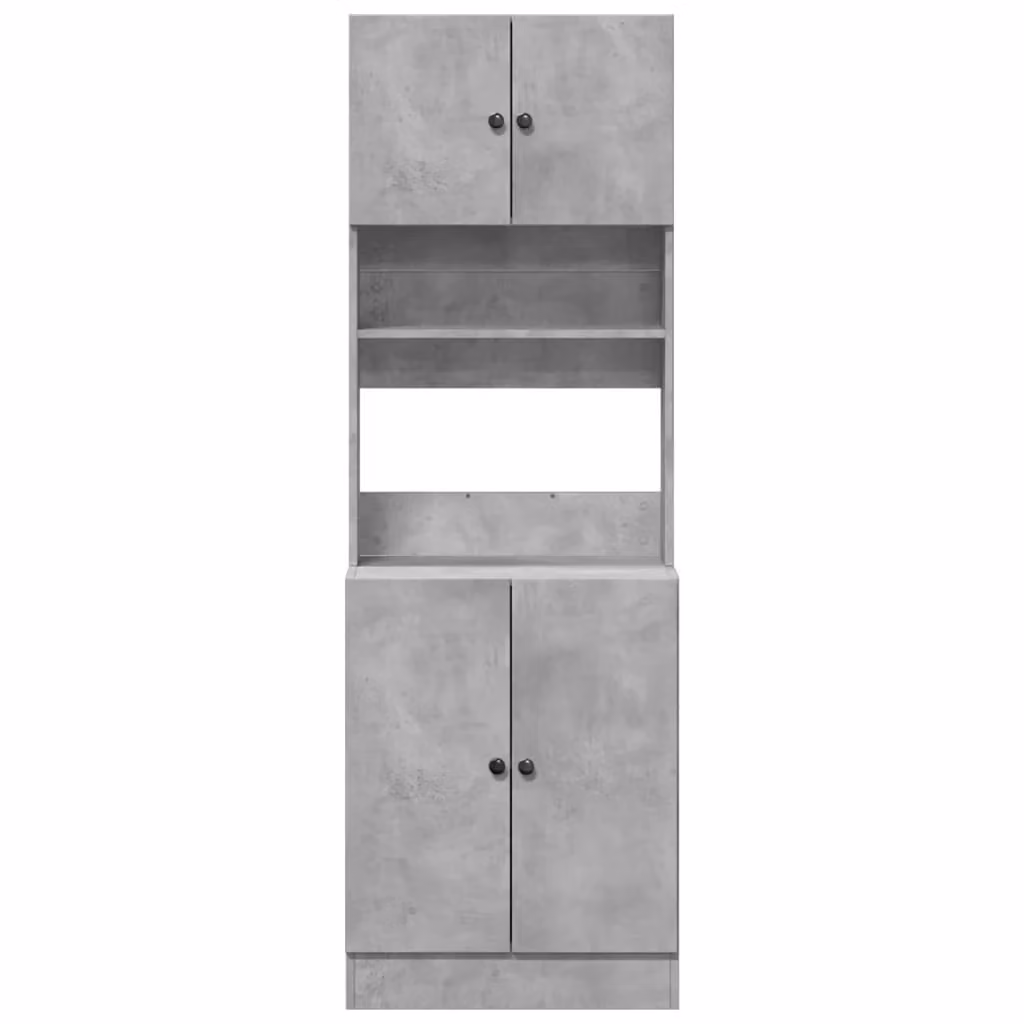 Mobile contenitore moderno HELLOSHOP26 per cucina o ufficio in legno composito grigio, con ante a battente e ripiani interni, L: 60 cm, P: 50 cm, H: 180 cm – 2