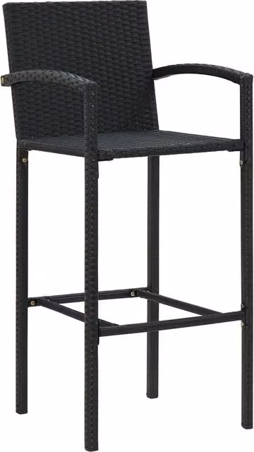Sgabelli da Bar 4 pz in Polyrattan Nero 362584
