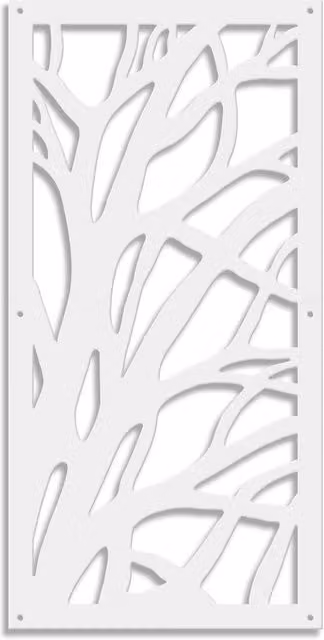 ALBERO - Pannello in PVC traforato - Parasole Misura: 98x198 cm, Colore: bianco