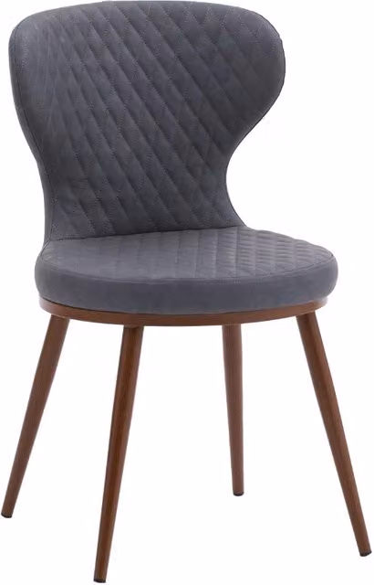 Set di 4 sedie moderne in ecopelle grigia con motivo geometrico a rombi Mobili 2G L/P/H: 46 x 56 x 84 cm