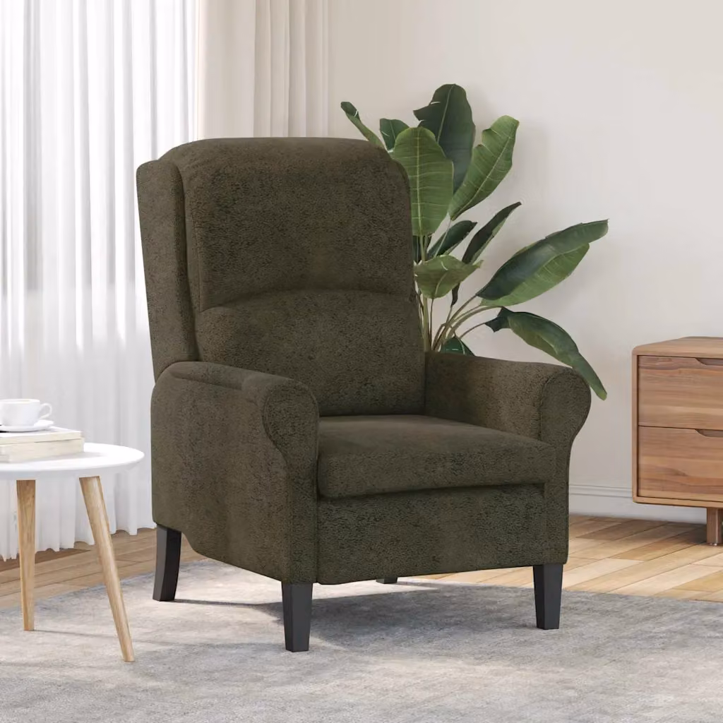 Poltrona moderna vidaXL in pelle sintetica verde con braccioli L/P/H: 76 x 94 x 102 cm – 1