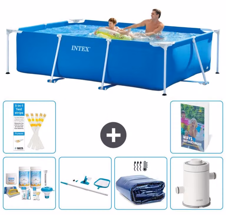 Piscina fuori terra rettangolare - 260x160x65 cm - composta da 5 elementi, modello S93