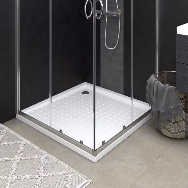 Piatto doccia quadrato vidaXL bianco antiscivolo L 90 x P 90 x H 4 cm