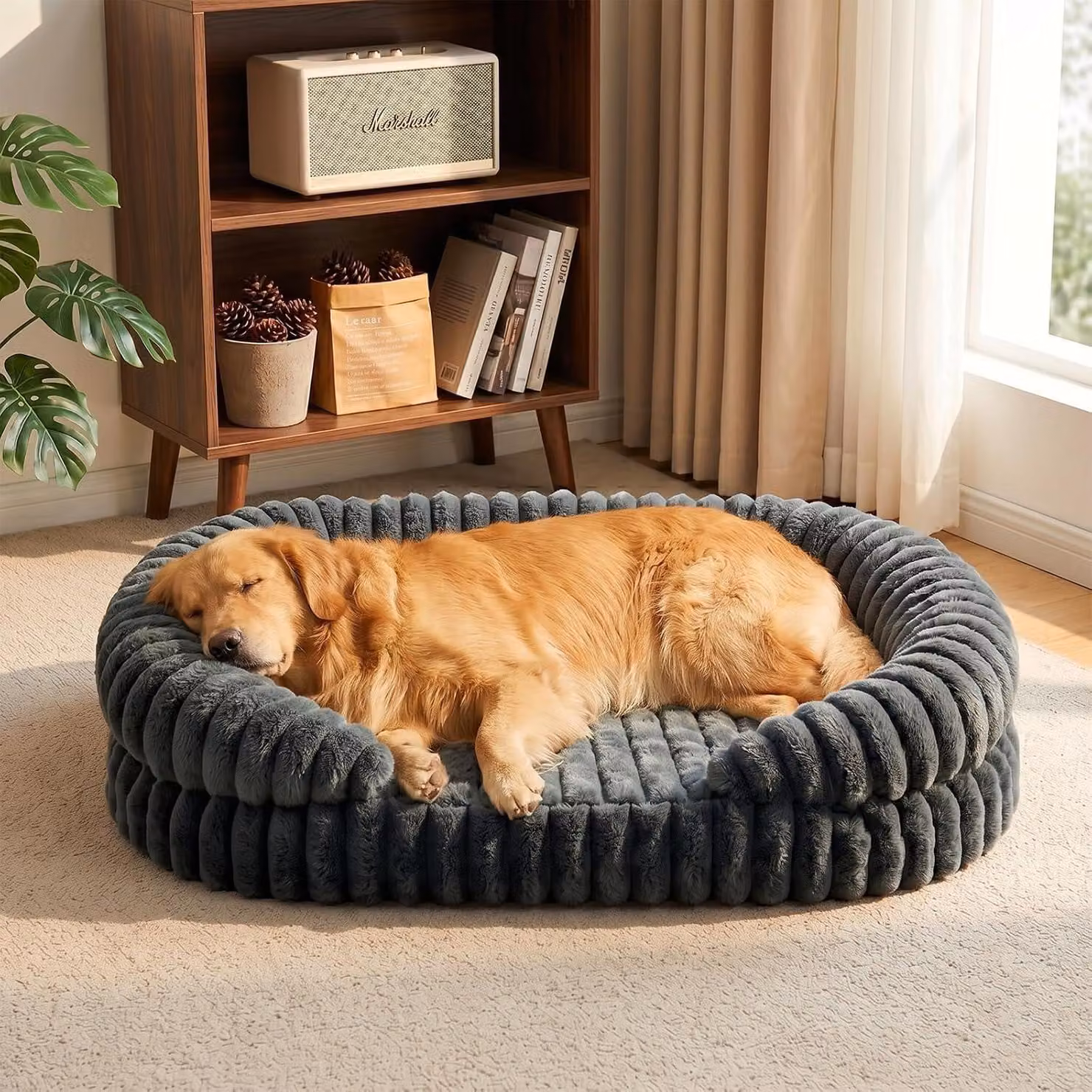 Cuccia ortopedica per cani, taglia XXL, 123x90 cm, realizzata in schiuma viscoelastica e a nido d'ape, con rivestimento removibile e lavabile, impermeabile e antiscivolo