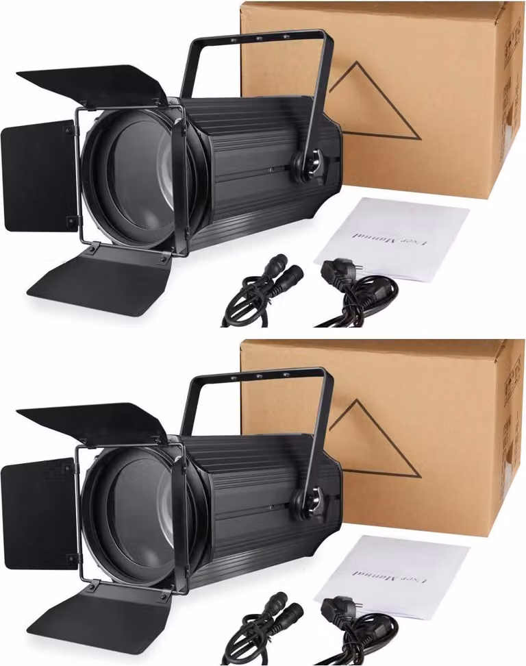 Effetto faretto da palcoscenico, controllo DMX, angolo di zoom regolabile, 2PCS luci, spina UE