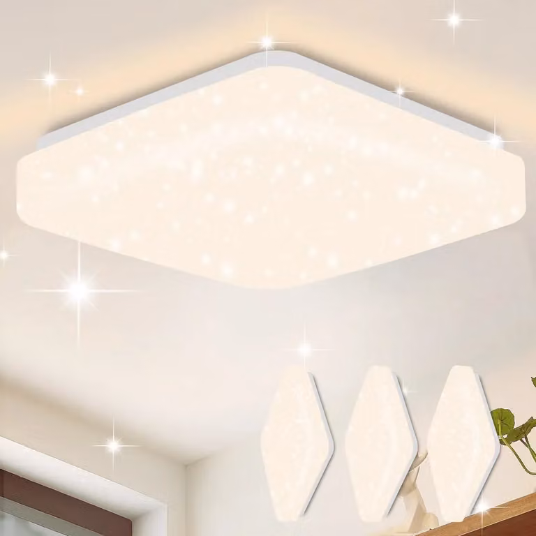 ZMH Led plafoniera 3pcs cielo stellato soffitto lampada moderna piccola angolare 15W 3000K 21cm bianco caldo per camera da letto scala cucina soggiorno ufficio corridoio