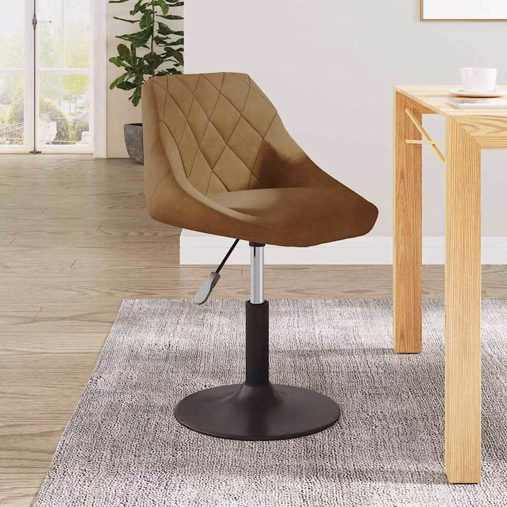 Sedia da pranzo moderna vidaXL in velluto marrone con base girevole a 360 gradi