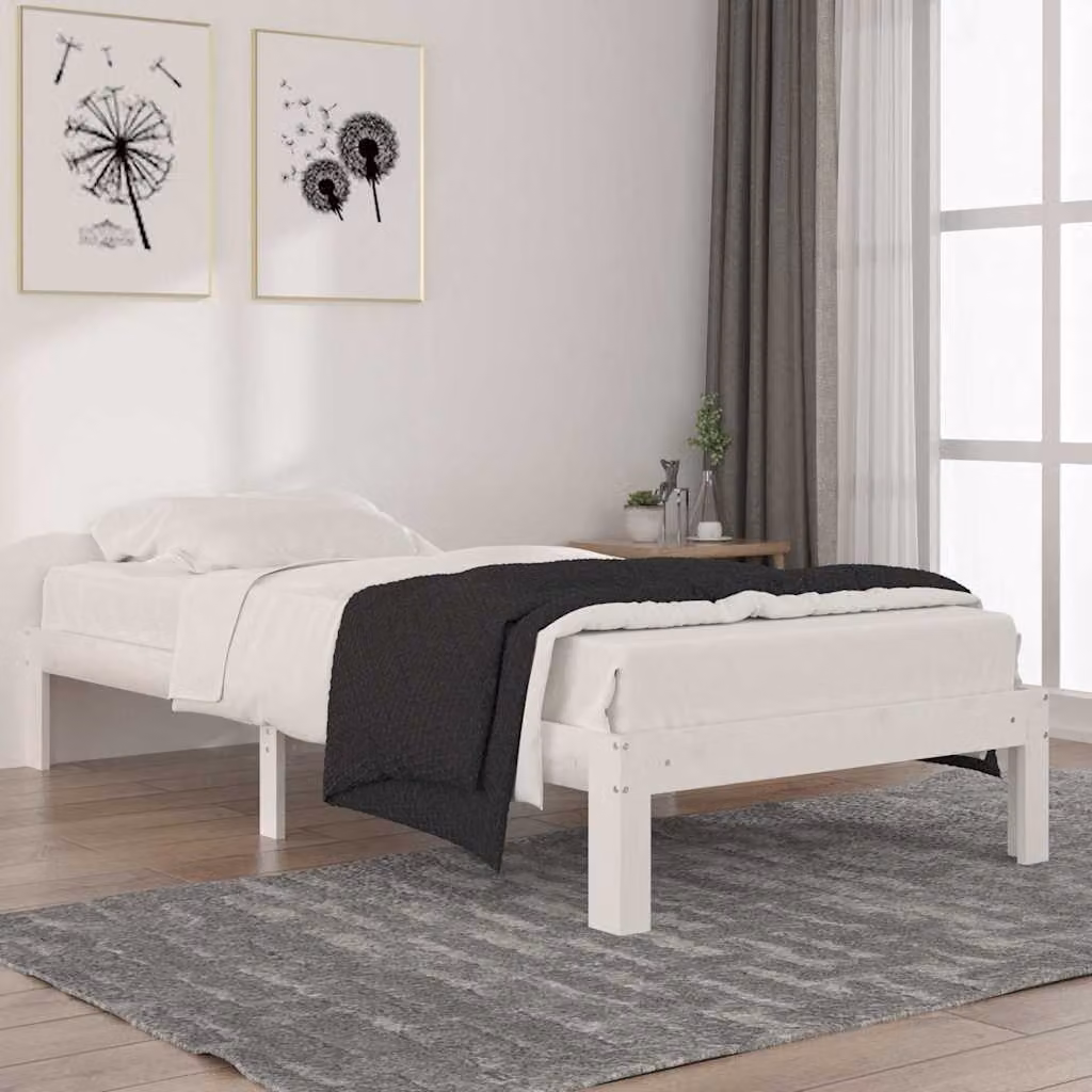 vidaXL Giroletto in legno massello di pino bianco L 90 x P 200 cm