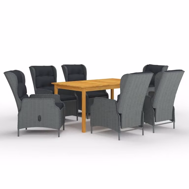 Maison Exclusive - Set da pranzo da giardino 7 pezzi, grigio chiaro