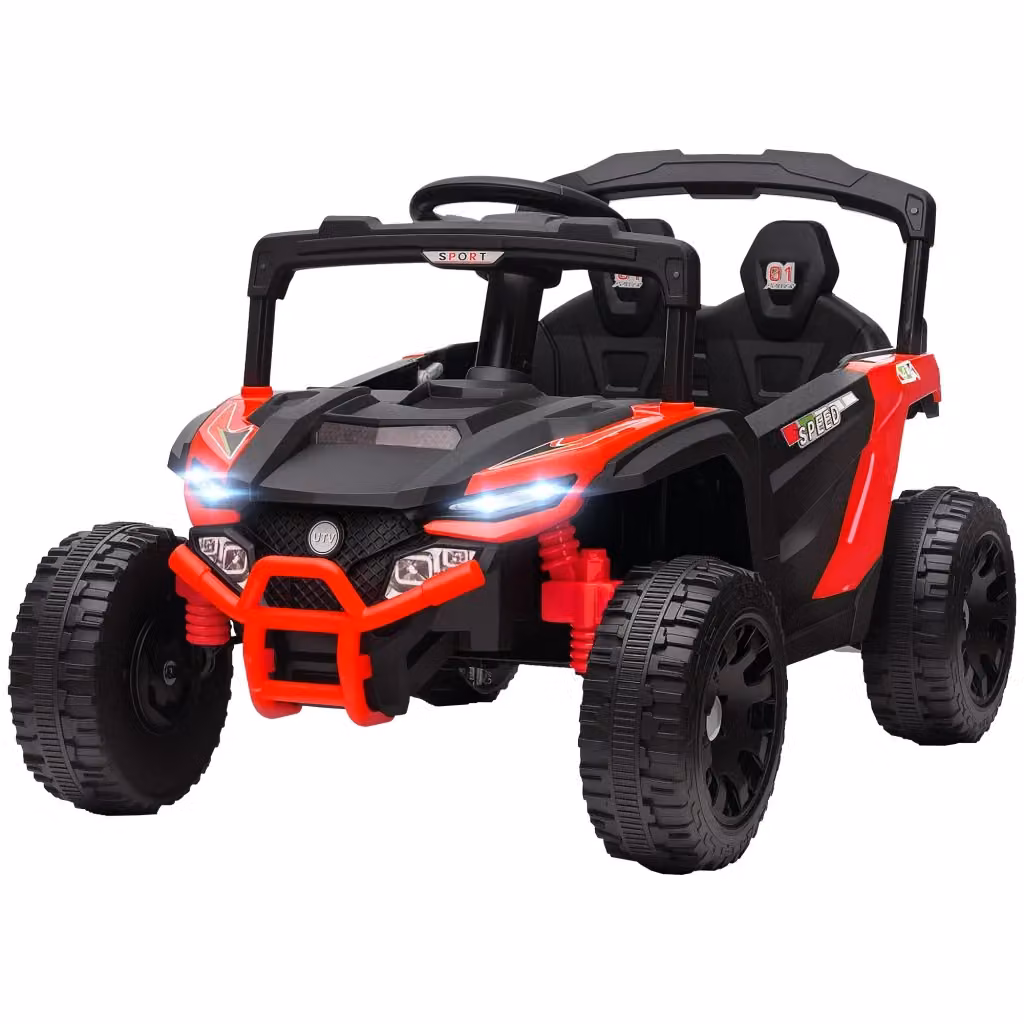 Auto elettrica per bambini Minimal rossa con telecomando, luci LED e musica per età 3-8 anni – 2