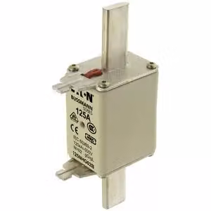 Inserto fusibile Eaton, bassa tensione, 125 A, CA 500 V, 120 kA, NH02, gL/gG, IEC, doppio indicatore di stato, linguetta di azionamento sotto tensione 125NHG02B