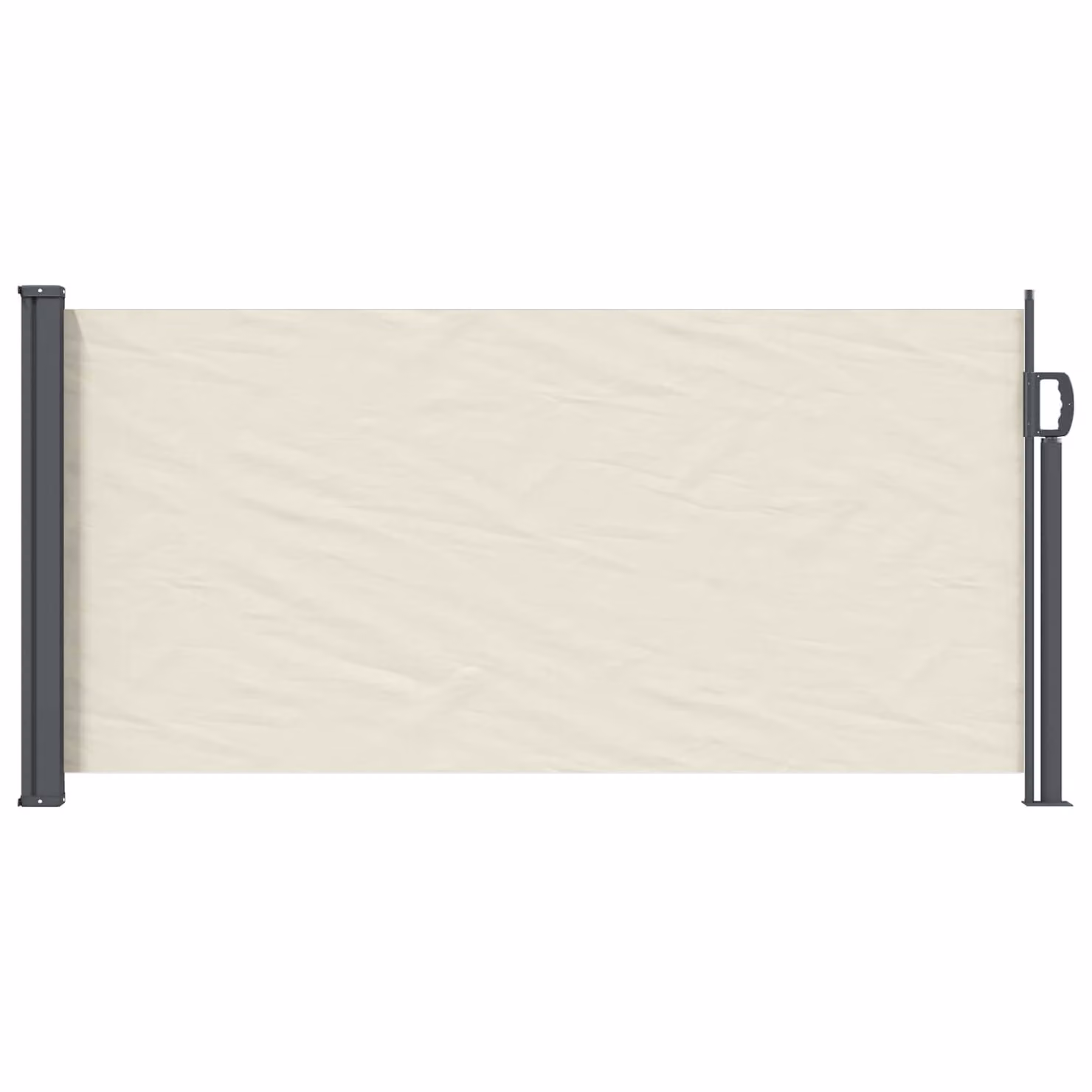 vidaXL Tenda laterale retrattile manuale in poliestere e acciaio, beige, L: 300 cm, H: 100 cm