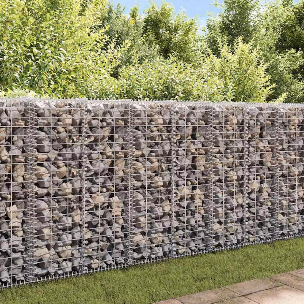 vidaXL Gabbione in Acciaio Zincato Grigio L/P/H: 20 x 20 x 100 cm