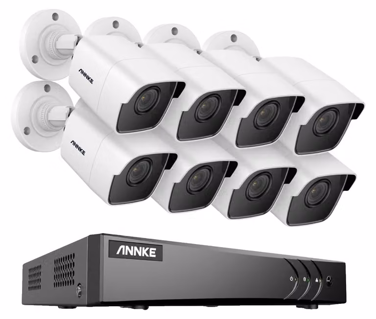 Sistema di videosorveglianza CCTV, risoluzione 5MP, visione notturna avanzata, registratore DVR a 8 canali con 8 telecamere, senza fili