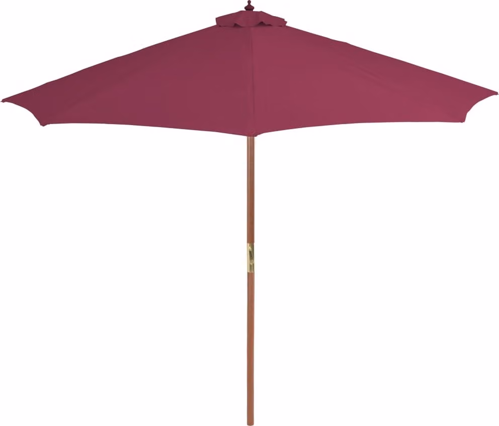 Ombrellone da Esterni con Palo in Legno 300 cm Rosso Bordò
