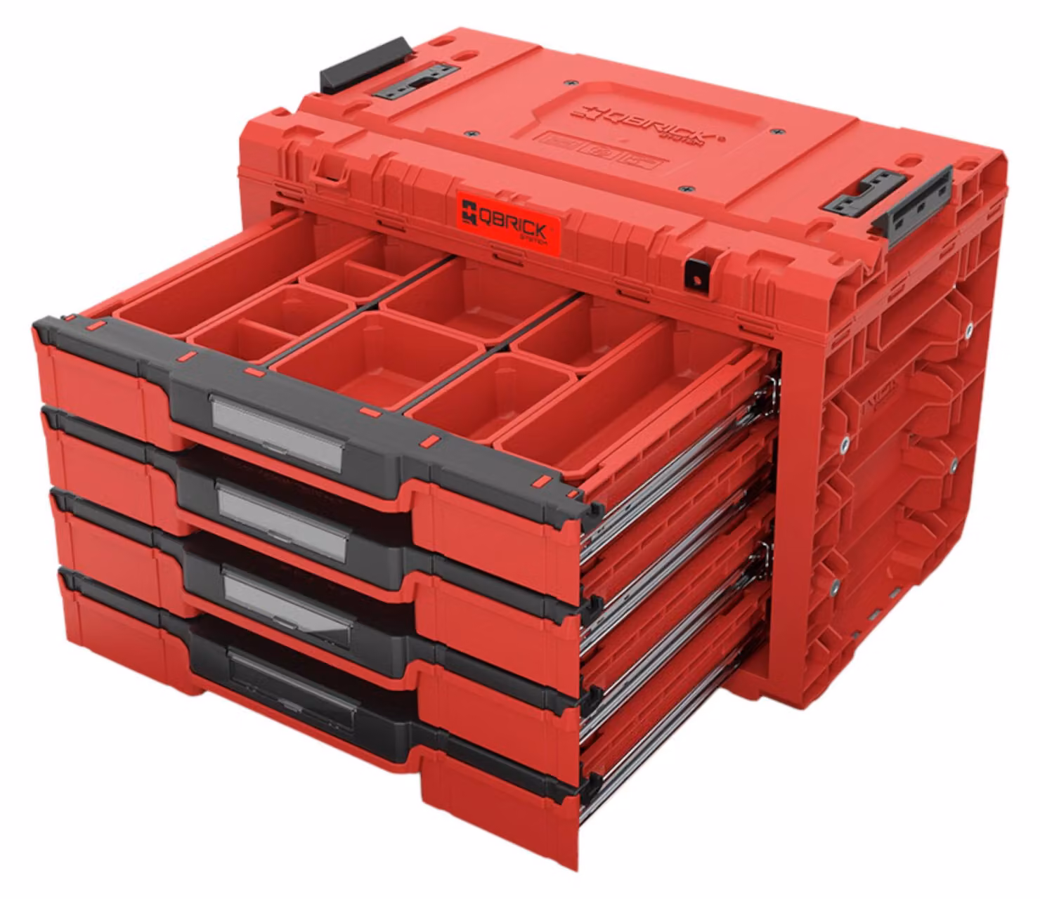 Qbrick System PRIME Drawer 4 Toolbox Expert RED ULTRA HD cassetta degli attrezzi modulare con 4 cassetti 542 x 335 x 369 mm 21,2 l