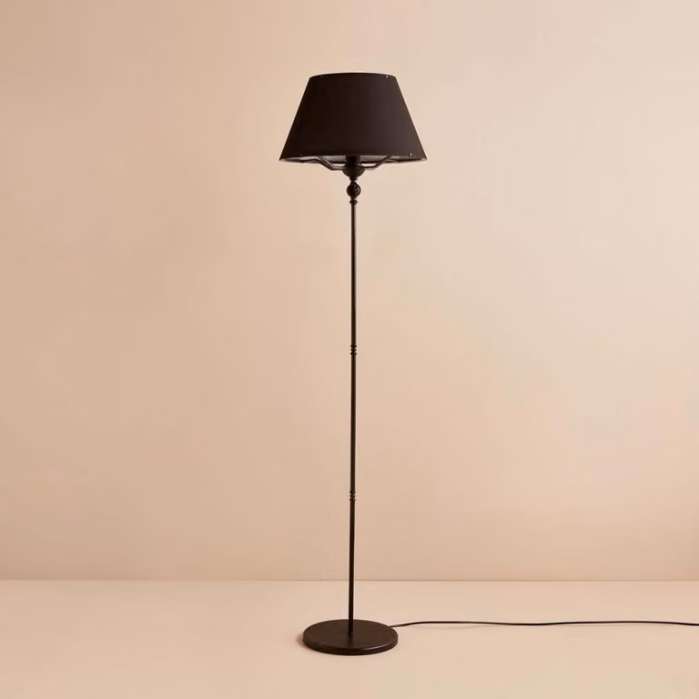 Opviq, AYD-3481, lampada da terra, 100% PVC, nero, 38 x 38 x 150 cm