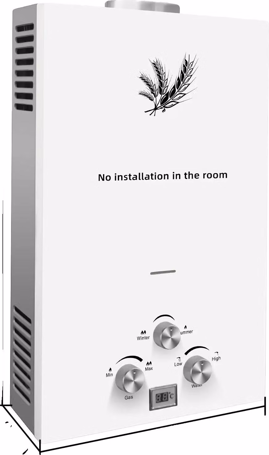 Scaldabagno a gas, modello da parete, controllo efficiente della temperatura, 24 kW, 12 litri, altro