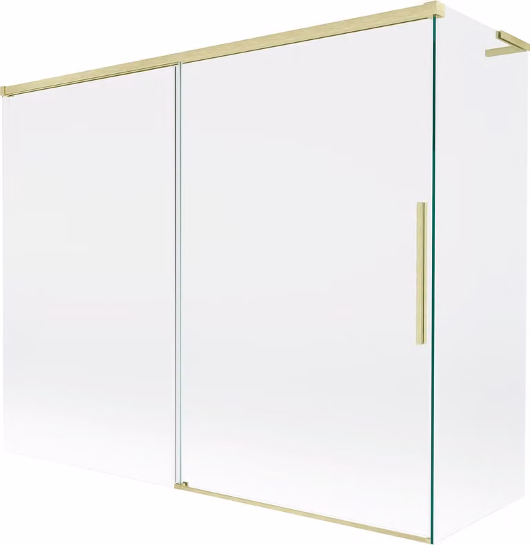 Mexen Rox L parete doccia 2 ante scorrevoli 190 + 80 x 150 cm, trasparente, oro spazzolato - 8C9L-190-080-55-00