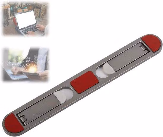 Supporto elettrico per laptop con dissipazione del calore - Pieghevole e regolabile - Supporto posteriore illuminato - Lega di alluminio - Grigio