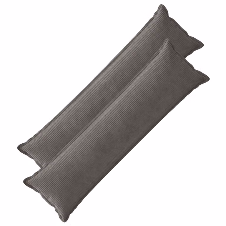 Set di 2 federe vidaXL HOUTEN in velluto a coste grigio scuro, L 145 cm x L 40 cm