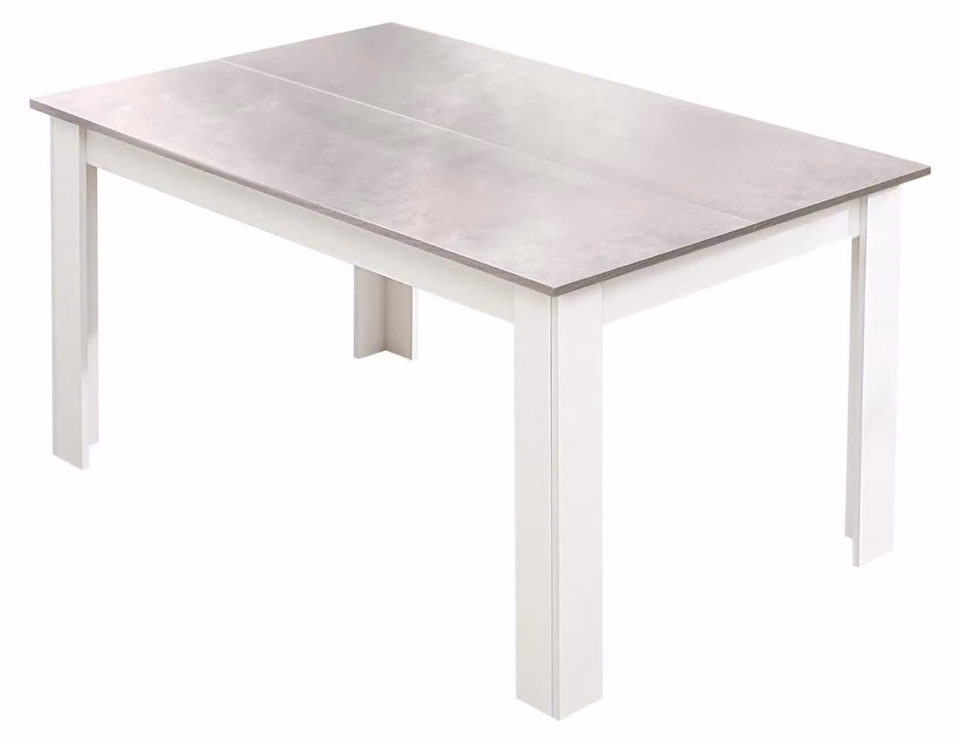 Tavolo da pranzo/tavolo da cucina per 4-6 persone, bianco e grigio, dimensioni 138x90x75 cm, in legno di pino